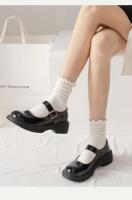 Calcetines Para Mujer 5 Pares En Unidad Ruffle Middle Tube Calcetines Cortos Transpirables Negros Blancos Para Primavera Otoño - details 1