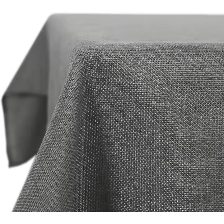 Mantel de Comedor Impermeable Antimanchas Efecto Lino 130x220 cm Manteles Grises - 1