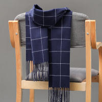 Bufanda De Cashmere Para Hombre Nueva 2023 Mantener Caliente Pashmina Neckerchief Con Borlas Estilo Casual Tartán Tamaño 180*30CM - details 2