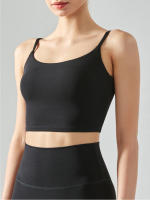 Sudadera Deportiva Sin Tirantes Con Cojín Para Pecho Transpirable Para Yoga De Nylon Y Spandex Para Mujeres - details 5