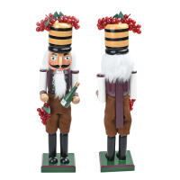 Nutcrackador De Madera 38CM Figura De Soldado Rey De Pan De Jazmín Decoración De Navidad Juguetes De Marioneta De Soldado De Madera - details 1