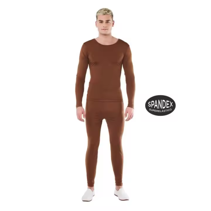 MAILLOT MARRON 2 PZAS HOMBRE SPANDEX Kimokawaii - 1