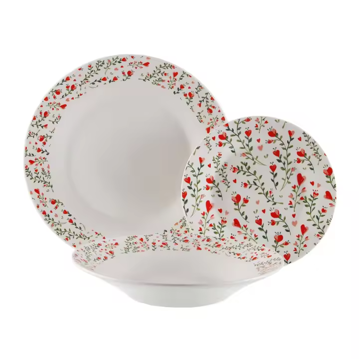 Vajilla Versa Porcelana Corazones 18 Piezas - 1