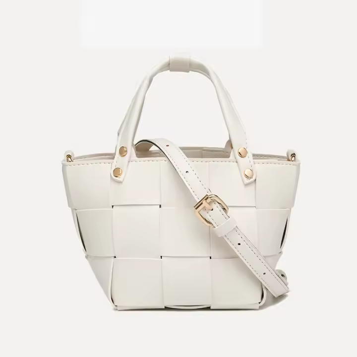 Bolso De Hombro Versátil Para Mujer 2025 Moda Nueva Bandolera Tejida Bolsa De Mano Bolsa De Tote Material Principal PU Con Lining De Poliéster - 1