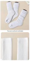 3 Pares De Calcetines De Pileta Para Mujer Calcetines De Color Sólido Blanco Comodidad Transpirabilidad Medio Longitud Moda Versátil - details 3