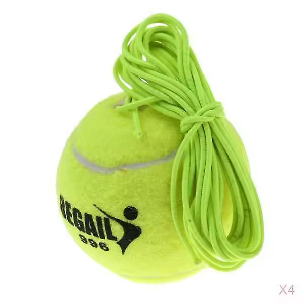 4 piezas de Goma plástica pelota de Tenis with Cordón para Tenis Verde - 1