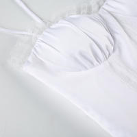 Vestido De Verano Elegante Heyoungirl Con Encaje Y Alzas En Los Hombros Y Aros En Blanco Estilo Princesa A-Line Con Protecciones De Seno Chic Para Vacaciones - details 4