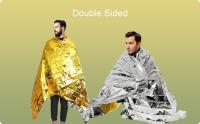 Manta de emergencia de doble cara de Plata Dorada, Manta de Rescate exterior extragrande, Manta Térmica impermeable desmontable de 160x210 cm para senderismo, acampada, supervivencia, botiquín de Primeros Auxilios, manualidades (paquete de 5). - details 0