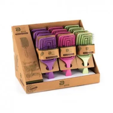 ASUER GROUP Cepillo Desenredar Sin Tirones ECO BIO DEGRADABLE Paleta Grande. - 1