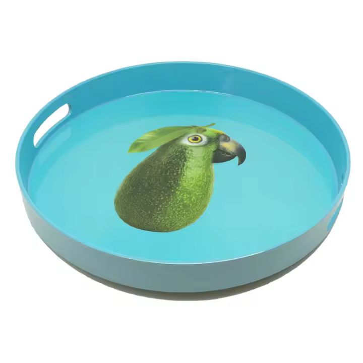 WD LifeStyle Bandeja Redonda D 33 Cm Parrot Decor - 1