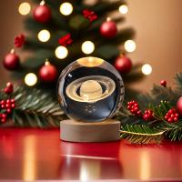 Lámpara Nocturna LED Creativa En Forma De Bola De Cristal 3D Con Patrón De Santa Claus Solar Sistema Para Ambiente De Dormitorio Regalo De Navidad Para Niños - details 7