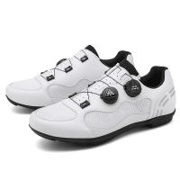 Zapatos De Ciclismo Para Hombre MTB Transpirables Negros Con Plataforma Plana Y Cierre De Bloqueo Libre Material De Suela De Goma Cómodos Para Bicicleta De Montaña Y Zapatillas De Ciclismo - details 5