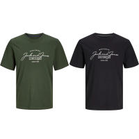 Jack & Jones Hombre Pack 2 Camisetas de Algodón, Mod JWHFERRIS TEE SS CREW NECK Logo estampado REF 287695 - details 2