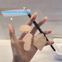 Paleta De Maquillaje Acrílico Con Espátula Y Brocha Para Fundamento Herramienta De Arte De Maquillaje Para Mezclar Fundamento Manicura Sombra De Ojos - details 1