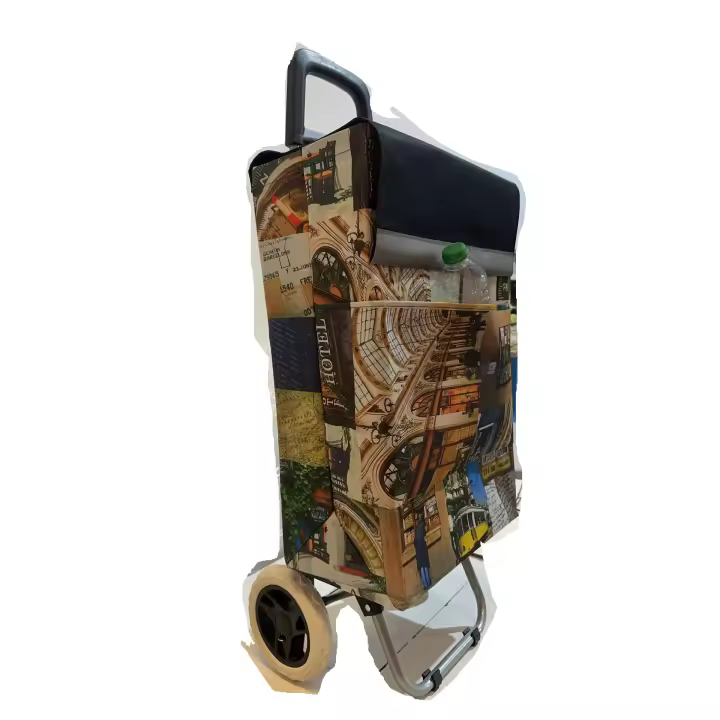happy casa  Carrito de Compra Plegable Ligero Bolsa Termo 90x30x39cm , Resistente, Plegable, con 2 Ruedas Resistentes, para la Compra de Alimentos, Capacidad de Carga 40 Litros - 1