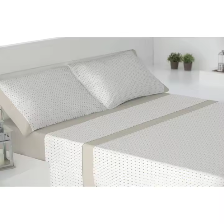 Sábanas verano cama 180cm - Suaves y Económicas de Microfibra Anti-perli - Olivia en Beis (Artículo Rotativo) - 1
