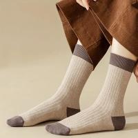 7 Pares De Calcetines Colorbloque Crew Cómodos Y Suaves Medio Tubo Para Mujer Calcetines Casuales De Algodón Y Poliéster - details 0