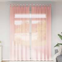 vidaXL Cortinas de gasa con bolsillos para varillas 2 uds. en color Blanco/Rosa/Rosa claro y más | protección solar decorativa para ventanas hogar oficina dormitorio fácil de instalar - details 1