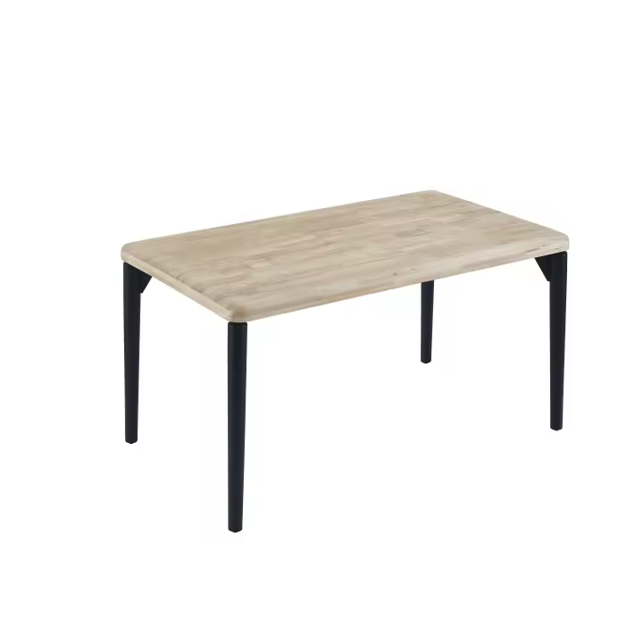 Mesa de Comedor Fija Napi Salón Estilo Industrial para 6 Comensales Color Roble Nordish y Negro 140x80 cm - 1