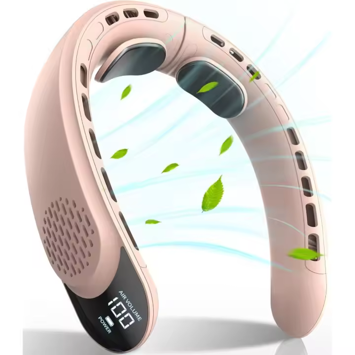 Ventilador De Cuello Plegable Con 4 Turbo Y Batería De 4000 mAh Ventilador Portátil Sin Hojas Recargable Por Tipo-C 3 Velocidades - 1