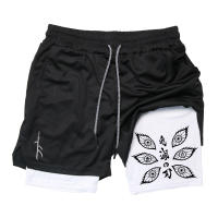 Shorts De Entrenamiento Para Hombre Con Bolsillo Para Teléfono Y Anillo De Toalla 2 En 1 Deporte Algodón Polyester Rendimiento Gimnasio Actividad Física - details 14
