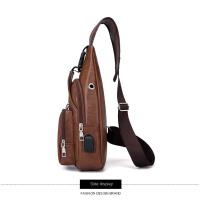Nueva Bandolera Para Hombre Con USB Gran Capacidad De Carga Portátil Deportes Al Aire Libre Bandolera Diagonal PU Con Cierre De Cremallera - details 14