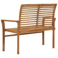 vidaXL Banco de jardín madera maciza de teca 112 cm - details 2