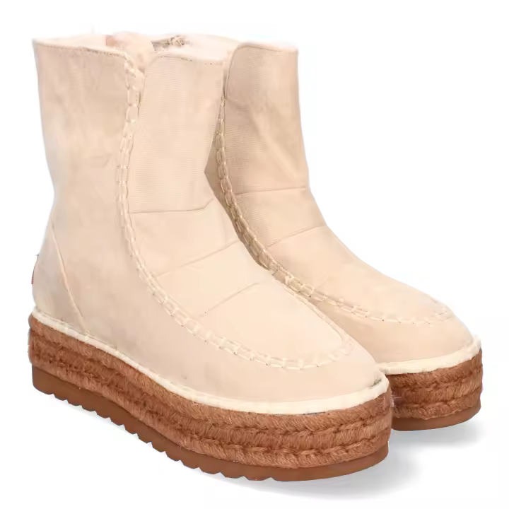 Davinia Shoes Botines para Mujer, Comodas y Elegantes, Estilo Moderno, Forradas de Pelo, Detalle en Costuras y cierre de Cremallera Lateral. Shoes&Blues.es YZ23-43-Beige - 1