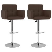 vidaXL Taburetes de cocina 2 unidades cuero sintético color en color Crema/Negro/Marrón y más | cómodas modernas ergonómicas para comedor cocina salón hogar - details 2