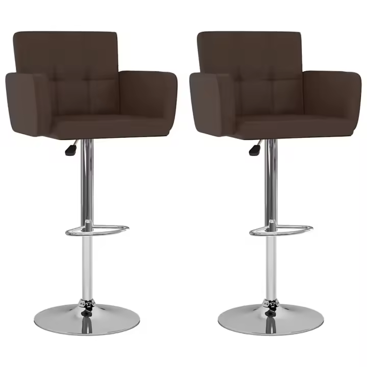 vidaXL Taburetes de cocina 2 unidades cuero sintético color en color Crema/Negro/Marrón y más | cómodas modernas ergonómicas para comedor cocina salón hogar - 1