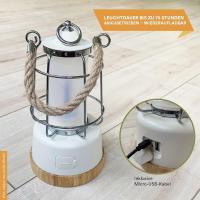 Lámpara LED retro lámpara de camping al Aire Libre con Banco de Energía, totalmente regulable, inalámbrico, Batería, recargable, USB, Blanco caliente y frío, 75 Hou - details 1