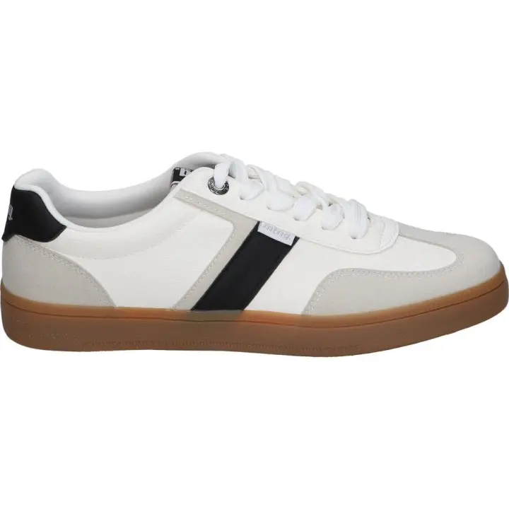 MTNG | Zapatillas Mustang Goal para Hombre – Zapatillas en Color Blanco con Detalles en Negro y Beige – Sneaker con Cordones – Casual – Cómodas – Versátiles – Combinables – Modelo 84756 - 1
