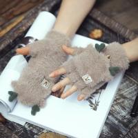 Guantes De Navidad Con Reino Para Mujeres Y Niñas Estilo Plegable Mitad Dedo Llenos De Terciopelo Y Poliéster Unisex - details 32