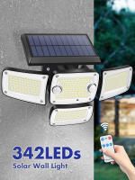Lámpara Solar Exterior Con Sensor De Movimiento 342/253/182 LED Luz De Seguridad Impermeable Con 3 Modos Faro De Inundación De Pared - details 0
