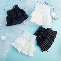 Pareja De Mangas Desmontables Para Dama Convoluciones Finas Y Encaje Mangas Flares Con Volantes Guantes Calientes Para Muñeca Suéter Blusa - details 5
