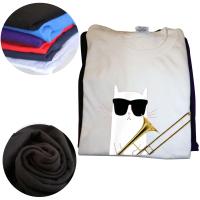 Camiseta De Algodón Gráfica Con Gato Divertido Y Lentes De Sol Tocando Trombón Estilo Callejero Manga Corta Regalos De Cumpleaños Veraniego Para Hombre - details 2