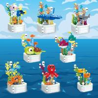 Bloques De Construcción DIY Con Animales Marinos Juguete Educativo Para Niños Set Incluye Peces Calamares Murciélagos Con Plantas Acuáticas Tamaño Pequeño Compatible Con Lego - details 0