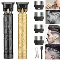 Cortadora De Pelo Vintage T9 Profesional Portátil Recargable Precisión Para Hombres Corte Seco Y Humedo Longitud Mínima 1.1-2 Mm Material De Hoja De Acero Inoxidable - details 3