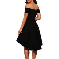 Vestido Midi Asimétrico De Hombro Descubierto Para Mujer Elegante Y Cómodo Estilo Casual Corte Ajustado Transversal Versátil Para Todas Las Estaciones - details 11