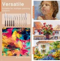 Espátula de artista de acero inoxidable, 11 piezas de herramientas de pintura al óleo, accesorios de mezcla de colores con mango de madera para aceite, acrílico sobre lienzo, pintura - details 3