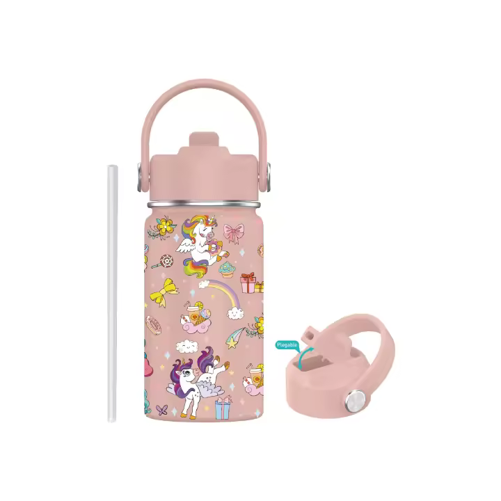 Botella termo de Agua para Niños de Acero Inoxidable 350ml (20 Diseños) Mantiene frio y color- Térmica Reutilizable | Sin BPA | Mantiene 24H Frio / 12H Calor | Termo y Hermética - Doble Pared a Prueba de Fugas (TK350 1099 F6 D7) - 1