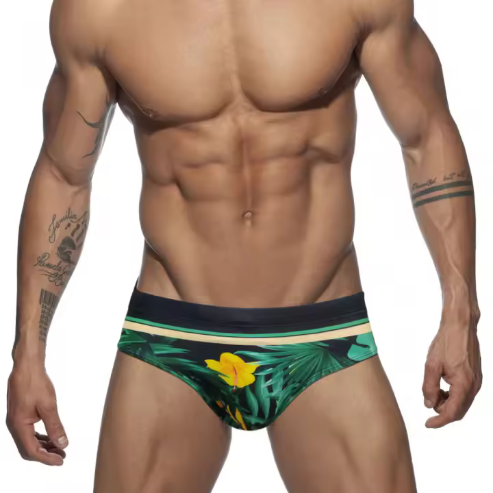 Bragas De Natación Para Hombre Briefs Estampados De Verano Deporte Acuático Pantalones De Playa Traje De Baño Sexy Surf Wear - 1