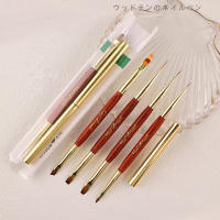Cepillo De Uñas Doble Cabeza Dorado Para Dibujar Y Pintar Con Gel De Cristal Herramientas De Manicura Para Polvos De Uñas - details 4
