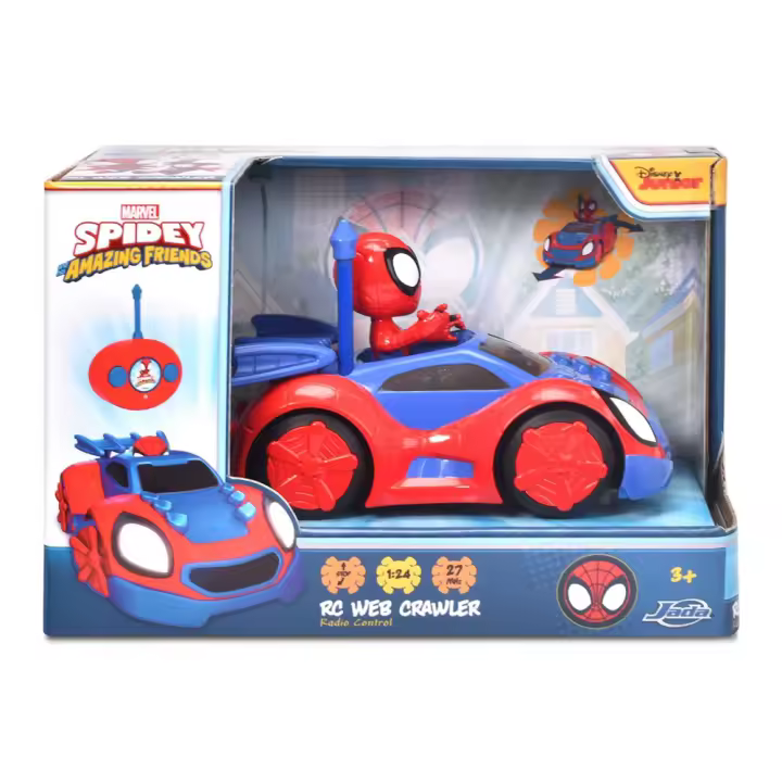Coche Radio Control Spidey Web Crawler, funciona adelante y marcha atrás en curva escala 1:24 17 Cm (Smoby 203223000) - 1