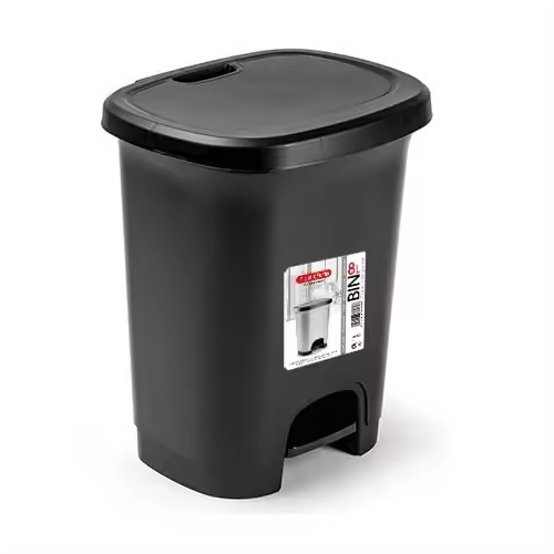 CABLEPELADO - Cubo basura plastico apertura pedal 8 Litros - Cubo Reciclar - pedal 8L- PP5 - plástico Resistente - fácil apertura 8 litros color negro - 1