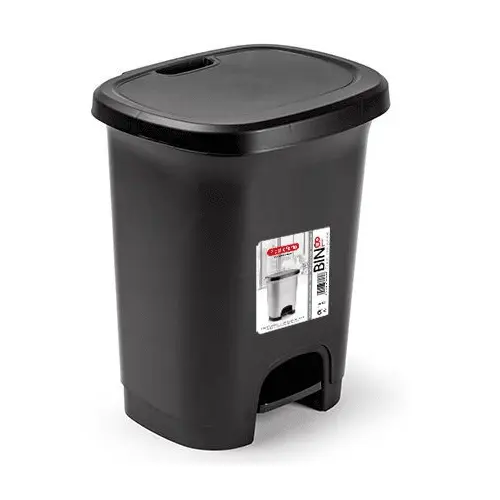 CABLEPELADO - Cubo basura plastico apertura pedal 8 Litros - Cubo Reciclar - pedal 8L- PP5 - plástico Resistente - fácil apertura 8 litros color negro - 1