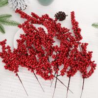 Ramas De Bayas Rojas Artificiales Para Decoración De Navidad Árbol De Navidad Fiesta Hogar Mesa Adornos Wreath DIY Regalo - details 6