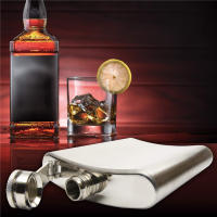 LMETJMA Set De Botella De Mano 7oz En Acero Inoxidable Con Taza Y Funnel Para Bebidas Alcohólicas Como Whiskey Licor Y Vino KC0138 - details 1
