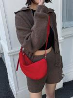 Bolso De Hombro Para Mujer De Cuero Genuino De Seda Mate Cuadrado Suelto Ondulado Invierno Otoño Bolso Cruzado Diario De Alta Gama - details 18