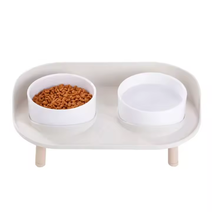 Comederos de comida para mascotas, cuencos Dobles de Altura ajustable para Gatos y Perros, Bebe de Agua, Plato de Alimentación Elevado, suministro para gatitos - 1